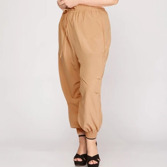NWT! She + Sky Sandy Taupe Joggers - Picture 1 of 8